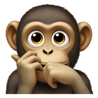 Monkey with hand on her face because of joy sticker