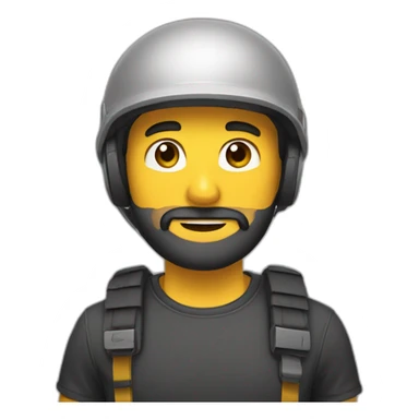 Chico con barba y cascos sticker