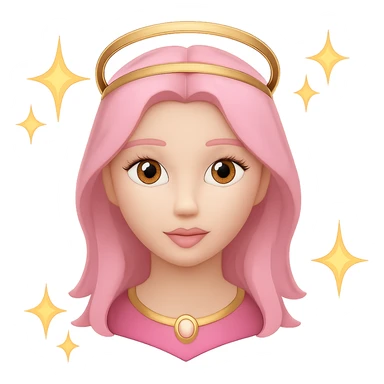 Add sparkles around the angel, keep the background transparent. The style should remain consistent with the original image's look. sticker