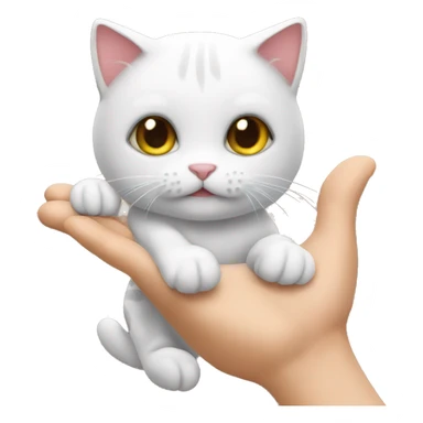 Cat sitting in my hand  sticker