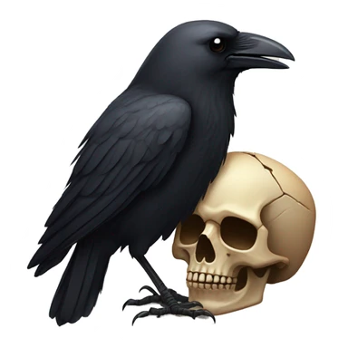 Crow with a skull  sticker