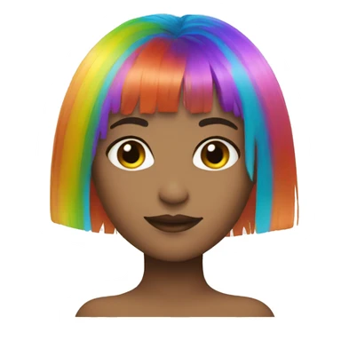 rainbow hair girl fringe sticker
