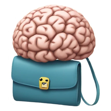 Brain with a purse  sticker