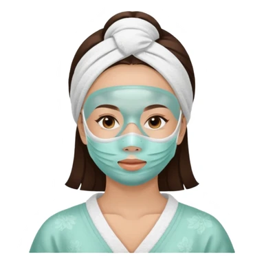 Lady with face mask spa  relaxing sticker