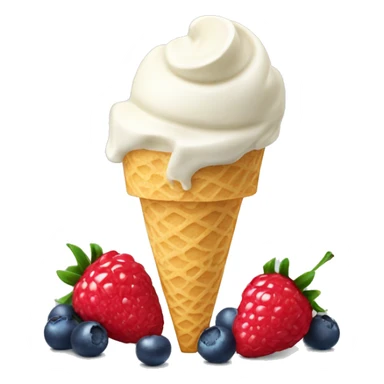 Vanilla ice cream with berries  sticker