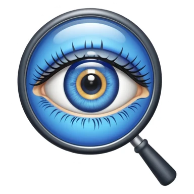 magnifying glass with eye sticker