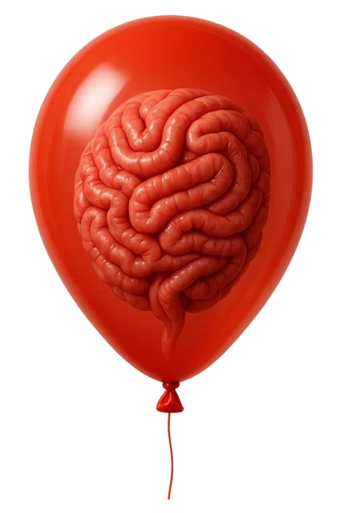 palloncino rosso con intestino chiuso dentro, IPERREALISTICO 4K sticker