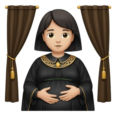 🫃 but with parted middle hair (curtains)  pregnant and in a roman collar  sticker