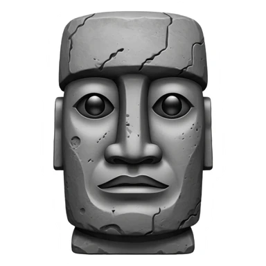A moai statue in black and white sticker