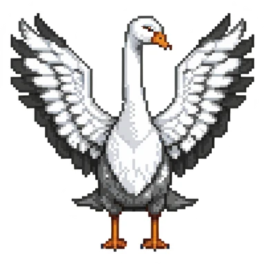 swan with wings spread sticker