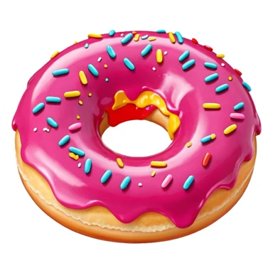 Donut pink glaze, red sprinkles sticker