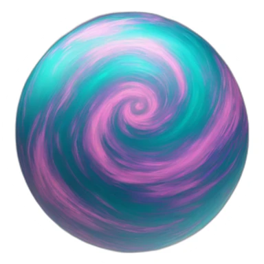 Swirling galaxy orb teal pink purple sticker