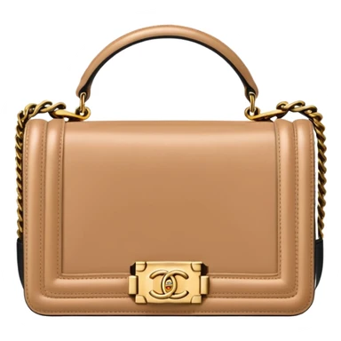 chanel le boy flesh color bag gold hardware sticker