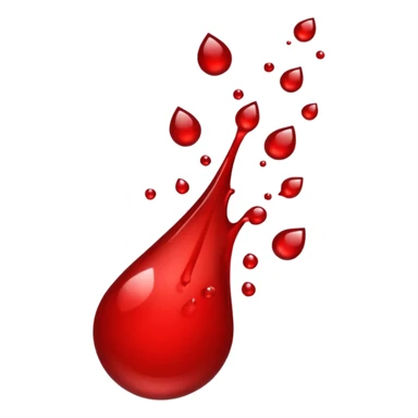 Blood droplets splashing flowing off sputtering to the left sticker