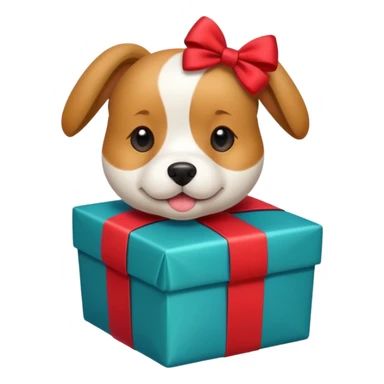 Dog in wrapped new yaer sticker