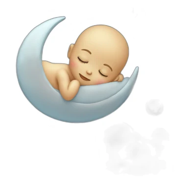 baby sleeps on moon sticker