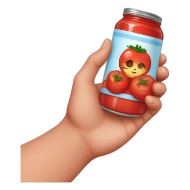baby with canned tomato juice in each hand sticker