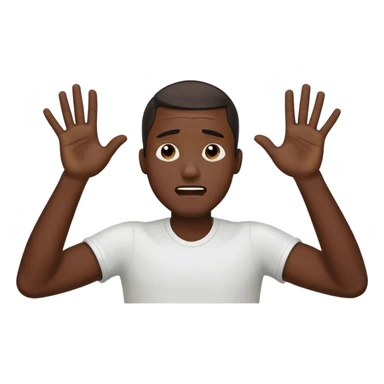 Black man with his hands up in the air and crying  sticker