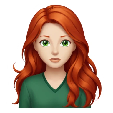 Stefanie Ridel with long red hair sticker