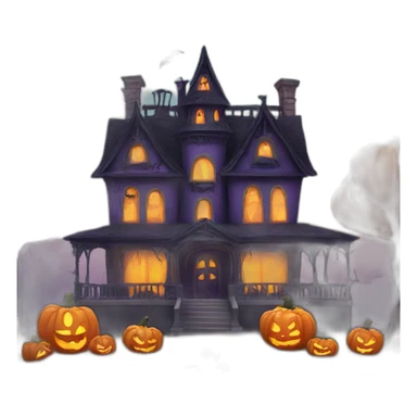 cute halloween mansion sticker