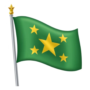 Circassian flag emoji with green background, yellow stars and stripes sticker