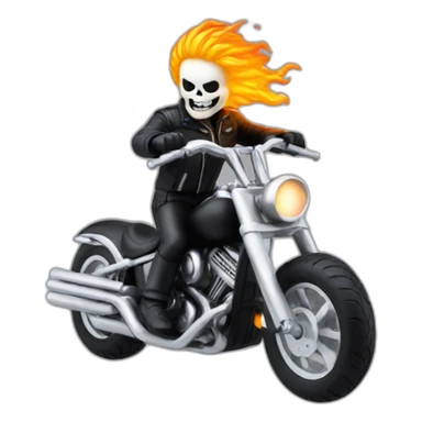 ghostrider riding front view sticker