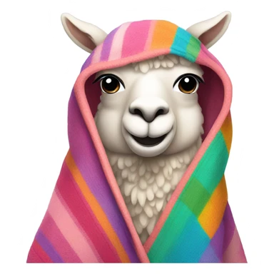 Pink Llama with a blanket  sticker