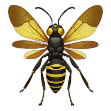 paper wasp (Polistes dominula) angry sticker