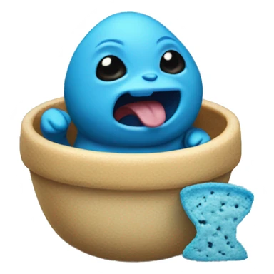 Grogu is eating blue cookie sticker