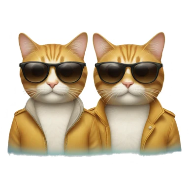 Two cool cats with sunglasses  sticker