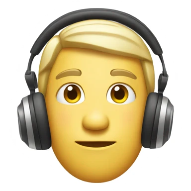 Calm emoji with headphones on sticker