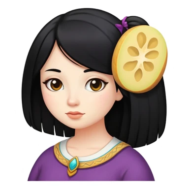 gordita pelo negro liso blanca  sticker