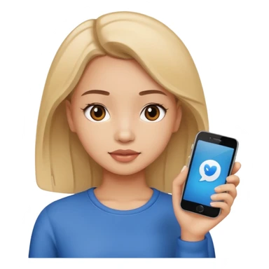 girl with phone and social media sticker
