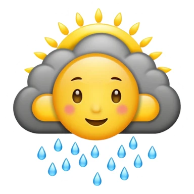 Cloud with rain turning into sun sticker