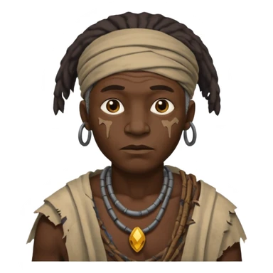 ancient africa man, tattered sticker