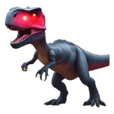 Dinosaur with red lasers coming out of the eyes sticker