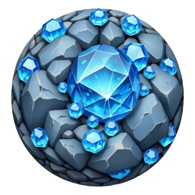 planet, surface covered in glowing crystals and rock  sticker