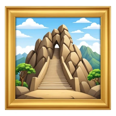 Guatapé Rock Landmark Emoji – Depicting the monolithic rock with its zigzagging staircase. sticker