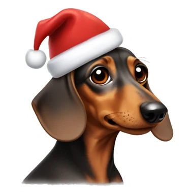 Dachshund with a santa hat sticker