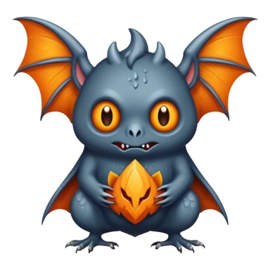 Monstre a corp craquelé fait de lave avec des ailes de chauve-souris et un tête de pierre carbonisé avec une mâchoire carré  sticker