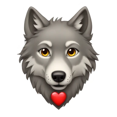Wolf with heart eres sticker