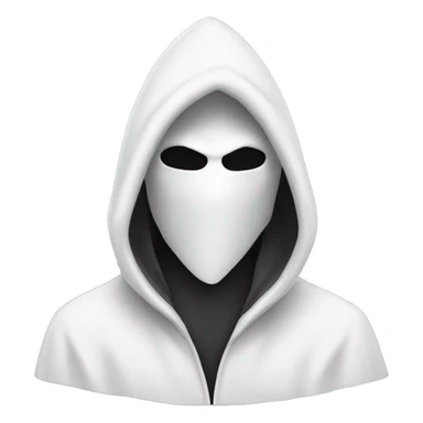 white pointy hooded mask sticker