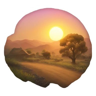 Country sun rise sticker