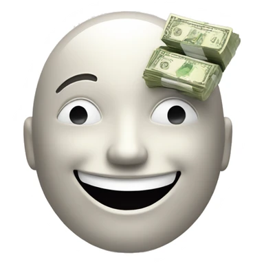 Happy face with money sticker