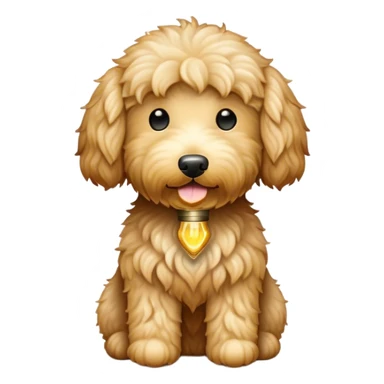 A golden doodle lamp sticker