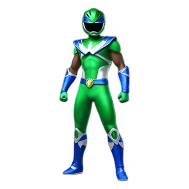 green and blue power ranger full body sticker