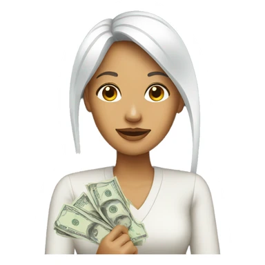 woman with money sticker
