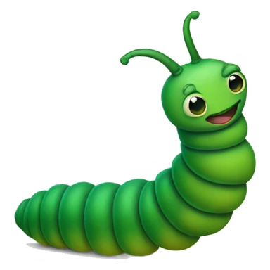 A cery long green catterpillar sticker