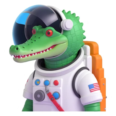 crocodile astronaut with helmet sticker