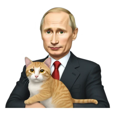 Putin with a cat sticker